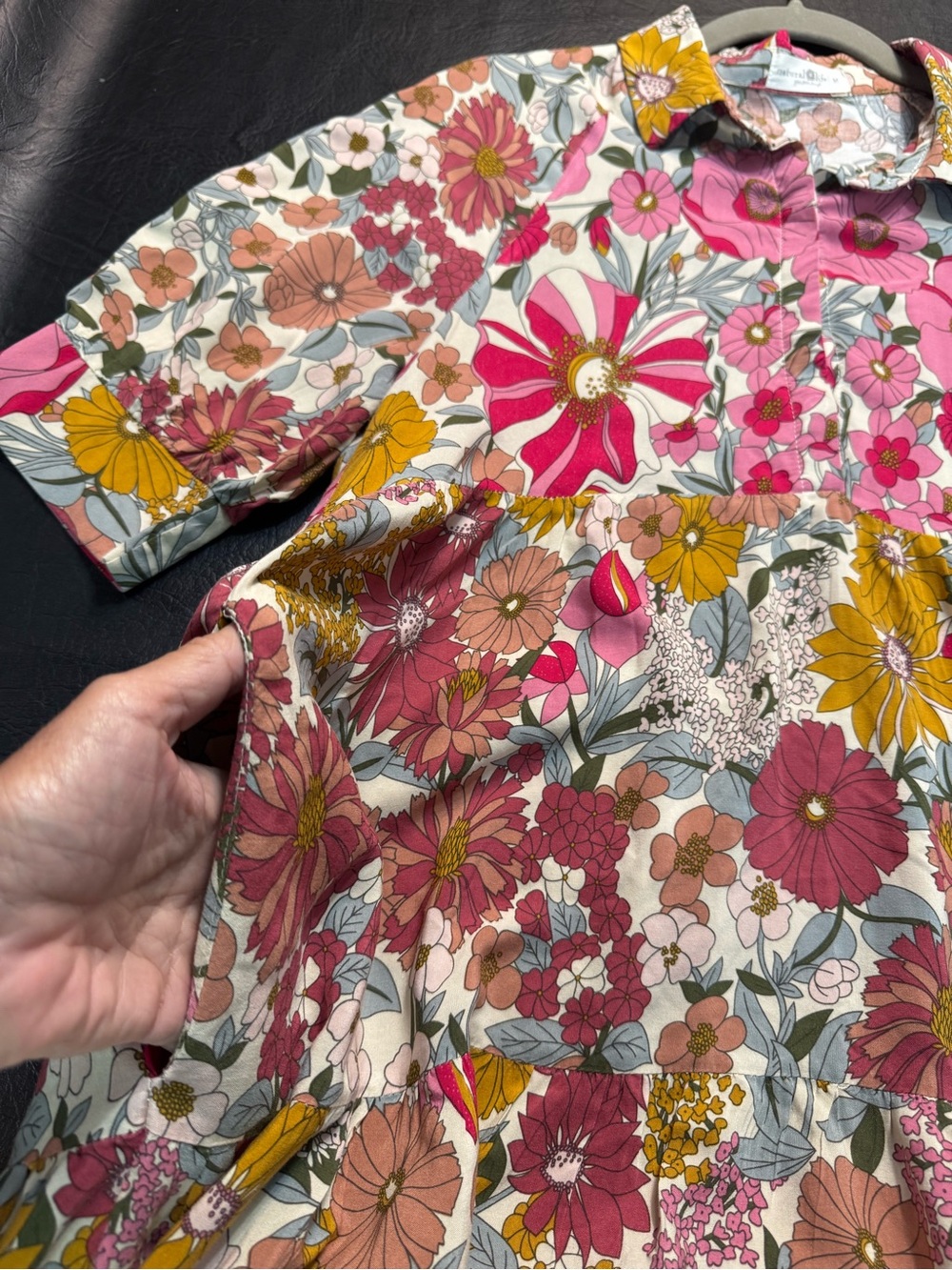 NATURAL LIFE Rebecca Midi Dress M Pink Vintage Floral Boho Pockets Prairie - Picture 8 of 8